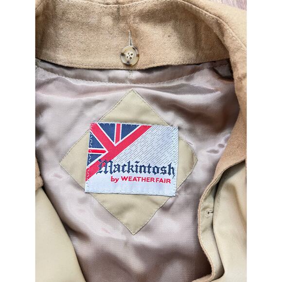 Mackintosh WeatherFair Men's Tan Wool Blend lined Trench Coat Size 44 - Picture 3 of 6